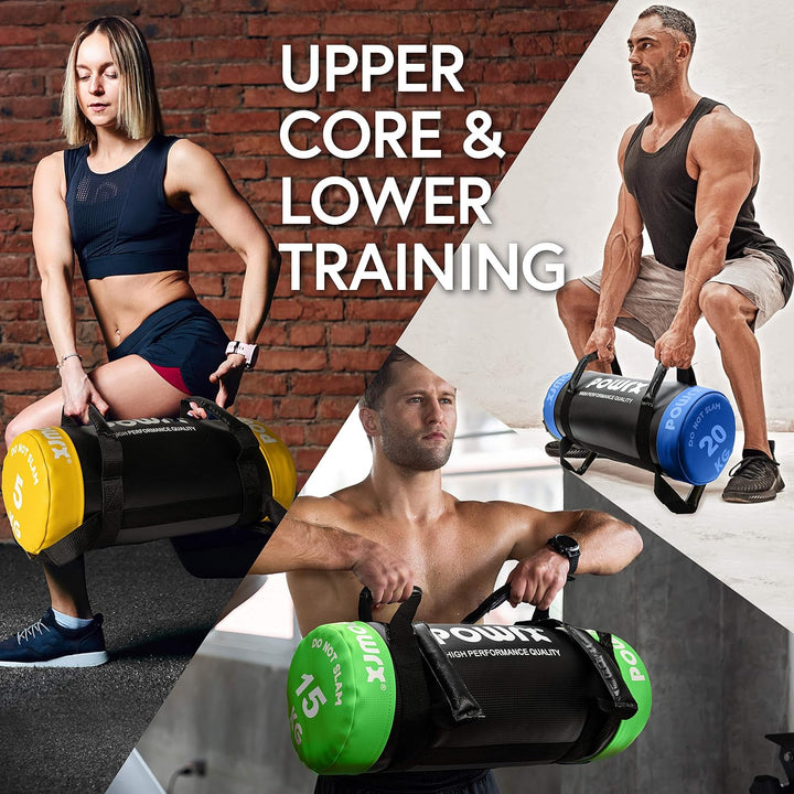 POWRX Power Bag aus Kunstleder - 5-30kg, Flexible Trainingsintensität - Kraft- und Ausdauertraining