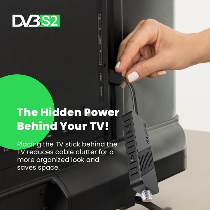 LEYF DVB-S2 Sat Receiver, Full HD 1080P HDMI TV Stick, Satelliten Receiver, Versteckt hinter TV, Dig