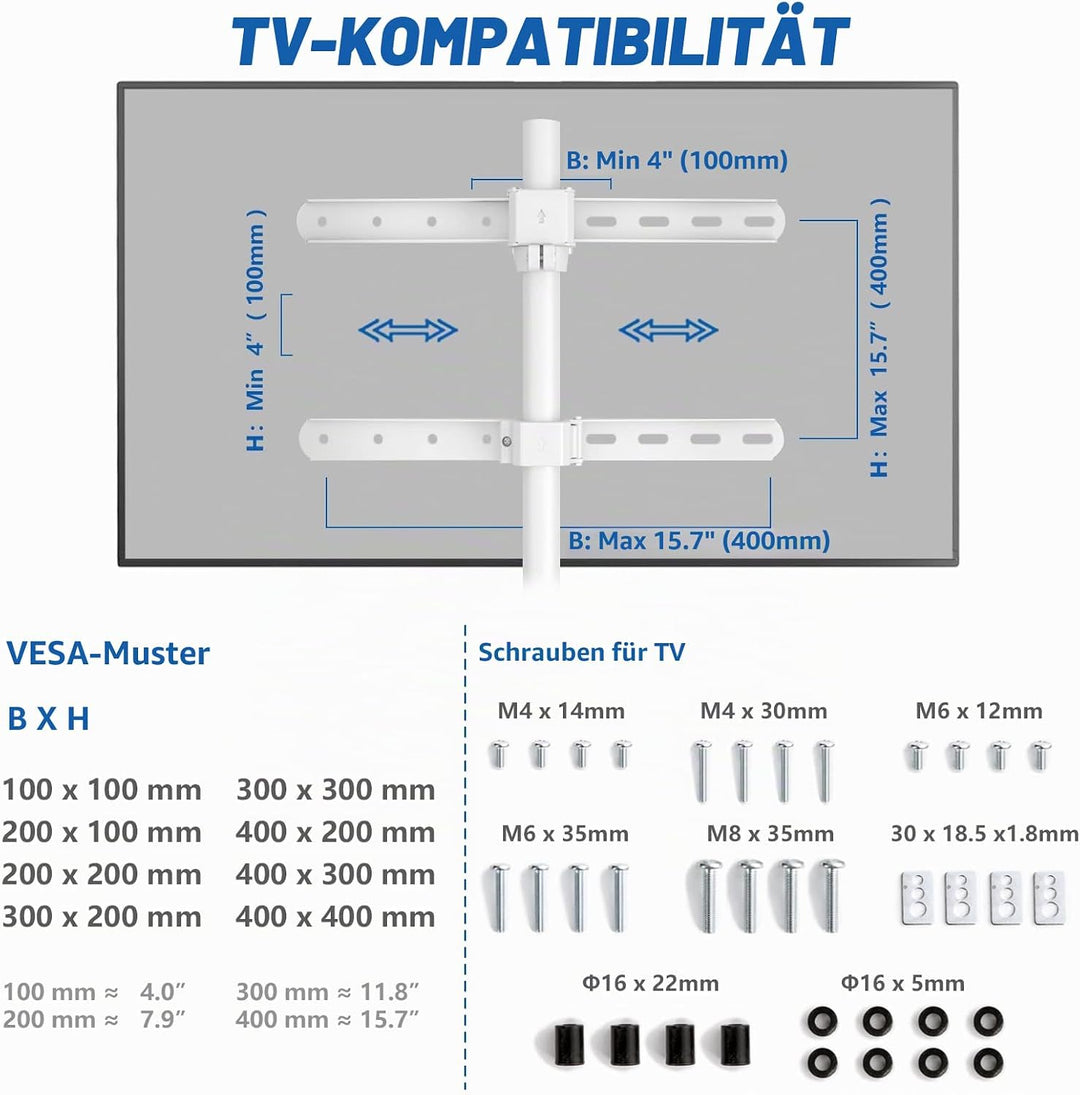 RFIVER Tripod TV Ständer Stativ Ständer Tripod Fernsehständer TV Bodenständer mit Staffelei Höhenver