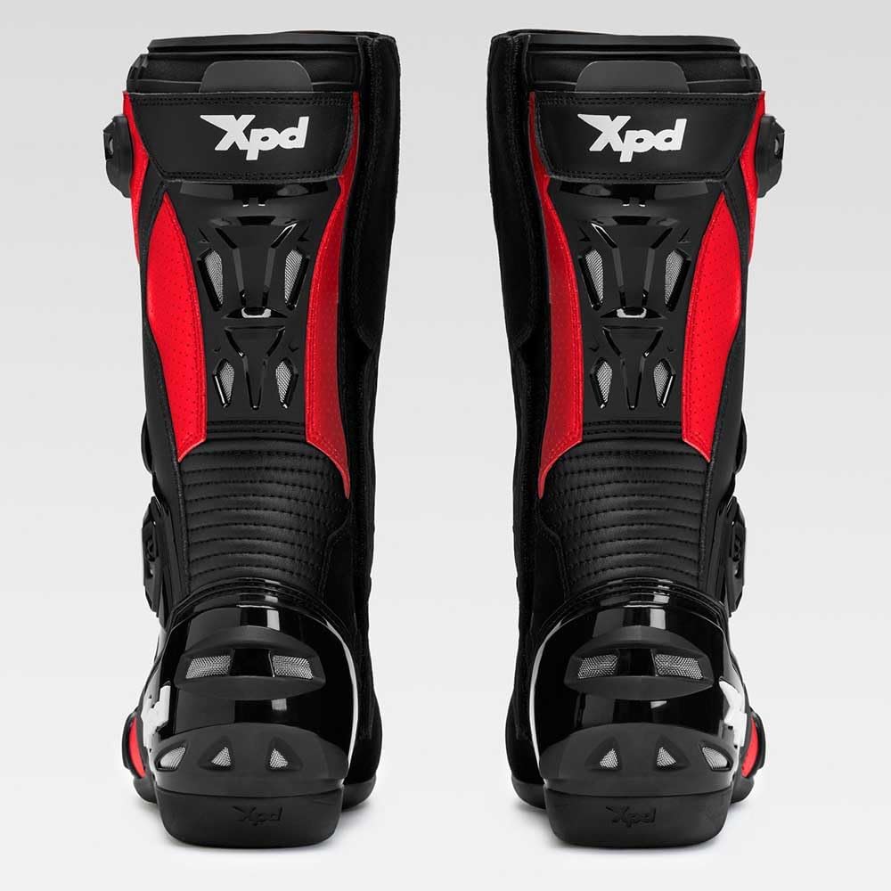 XPD XP6-S Motorrad Stiefel, schwarz/rot, 46 | Atmungsaktiv Schwarz Rot 46 EU, Schwarz Rot 46 EU
