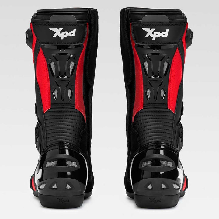 XPD XP6-S Motorrad Stiefel, schwarz/rot, 46 | Atmungsaktiv Schwarz Rot 46 EU, Schwarz Rot 46 EU