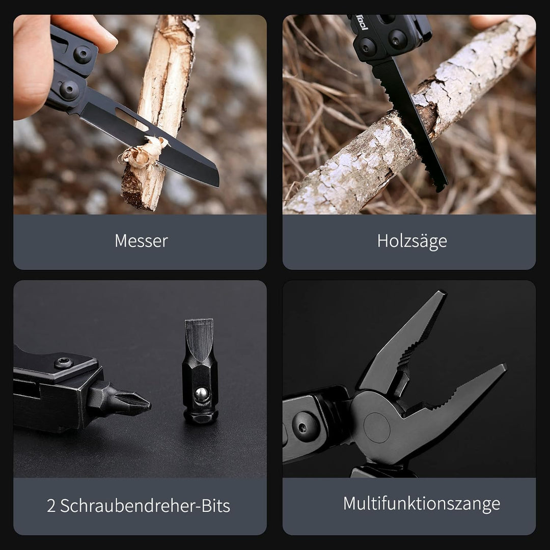 Multitool Werkzeug, NexTool 9-IN-1 Präzise Skala Schraubenschlüssel Zange Messer Holzsäge 2 Schraube