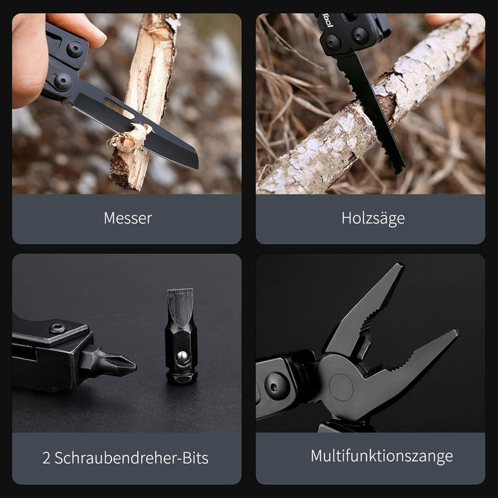Multitool Werkzeug, NexTool 9-IN-1 Präzise Skala Schraubenschlüssel Zange Messer Holzsäge 2 Schraube