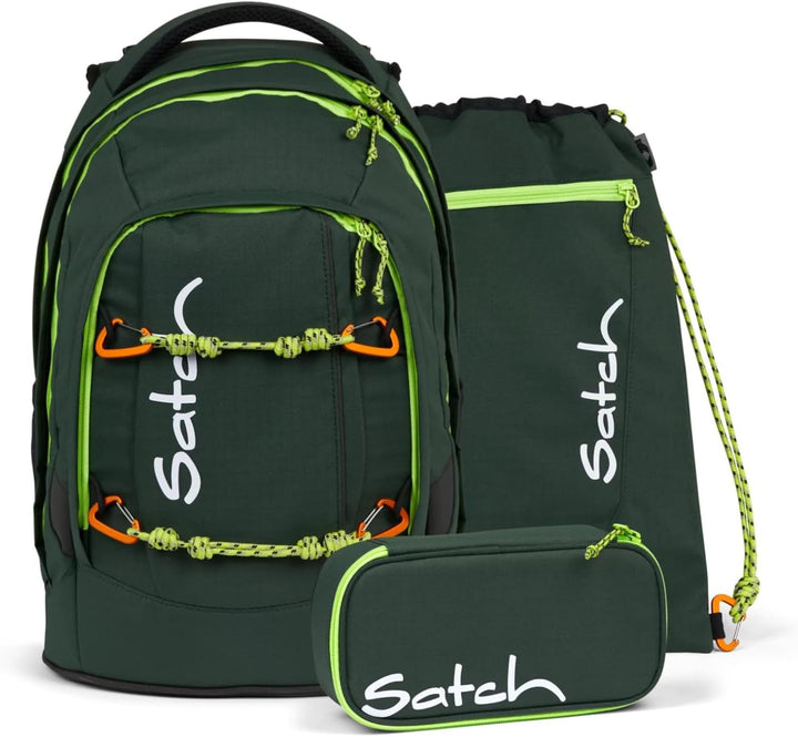 satch pack Set 4 teilig ab 5. Klasse ergonomisch 30L Stauraum mit Schlamperbox Trinkflasche Sportbeu