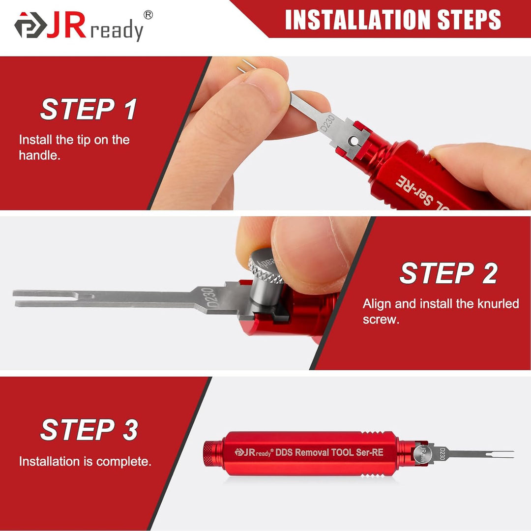 JRready ST5354 Stiftentfernungswerkzeug-Set für Tyco Micro Timer, JPT, MQS, MCON 1.2, Sumitomo, Yaza