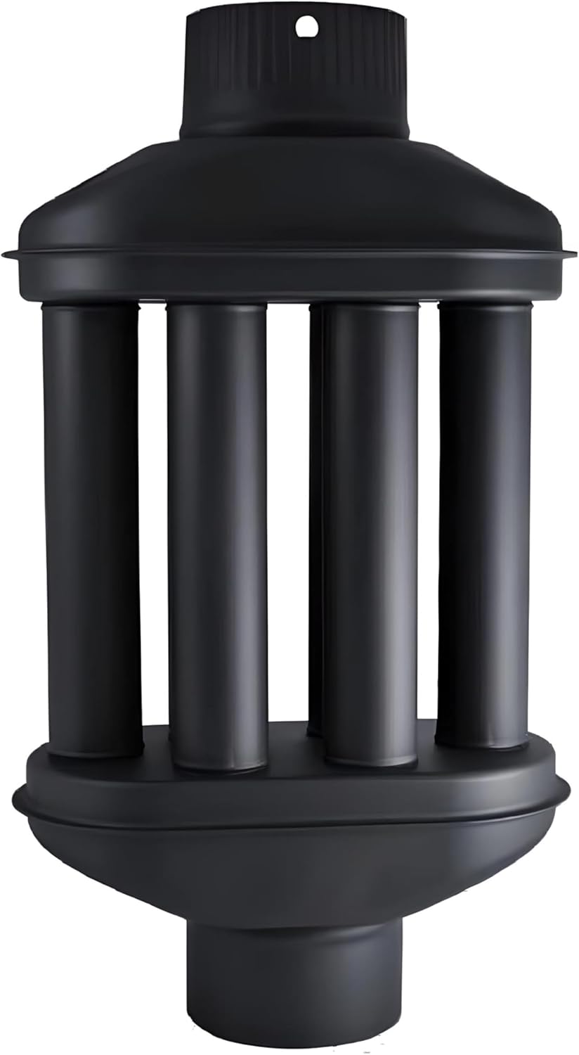 UZMAN Abgaswärmetauscher 120mm / 130mm Warmlufttauscher 6 Rohre, Kaminrohr, Rauchrohr, Rauchgaskühle