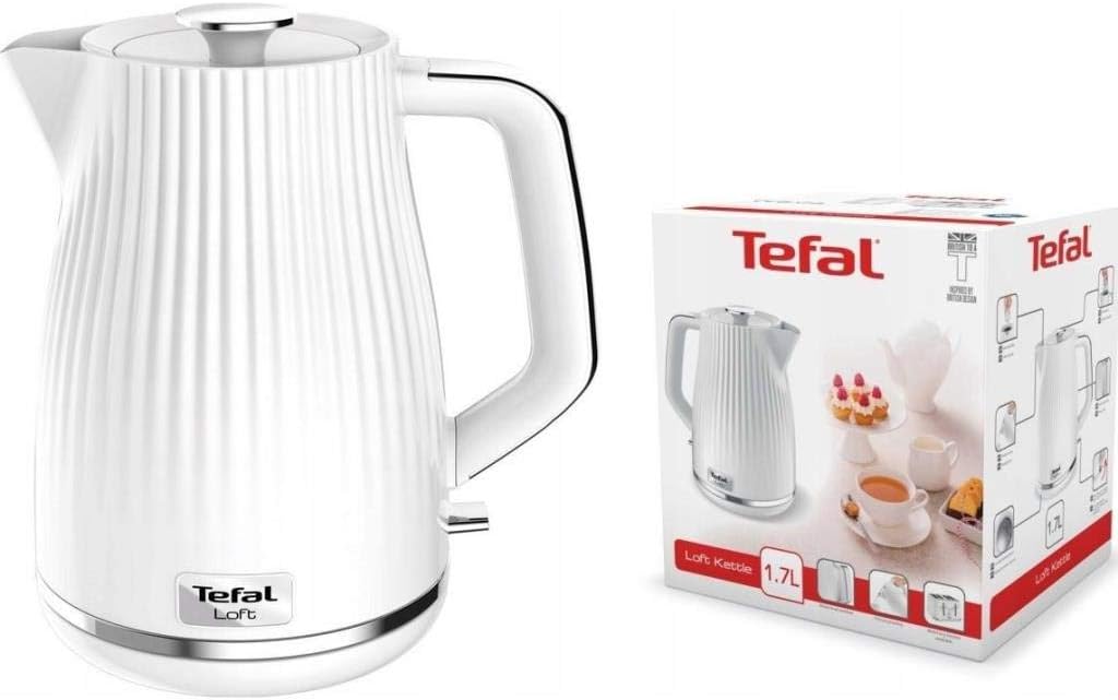 Tefal Wasserkocher Kunststoff 1,7 l 2400 W Elektrisch Teekocher Wasserkessel Loft Weiss | Herausnehm