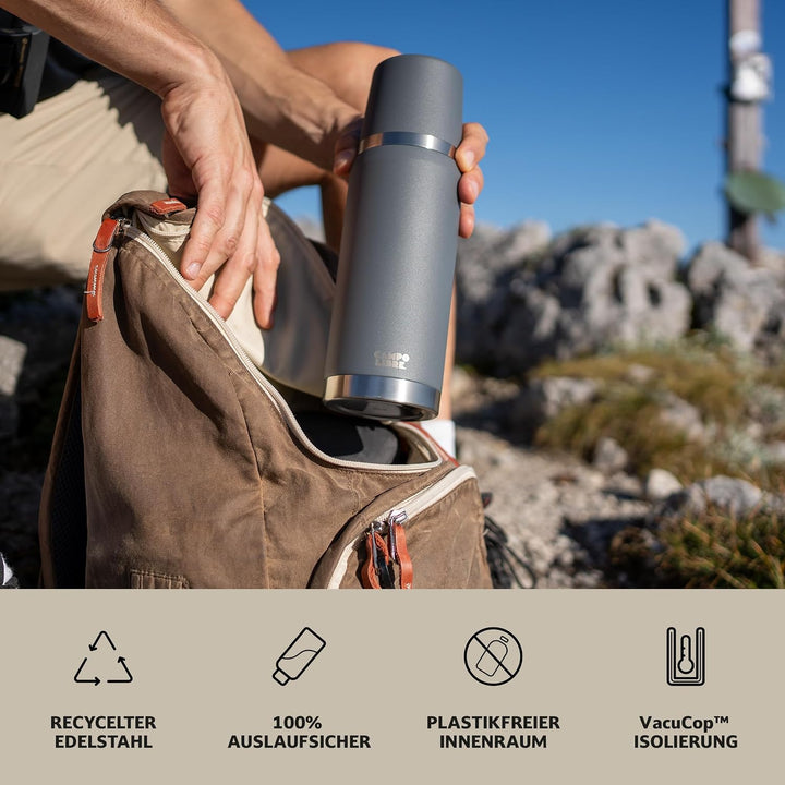 Campo Libre. Jaco® Thermoskanne 1L, 750ml, 500ml I Thermos mit Becher I Unsere Thermosflasche mind.
