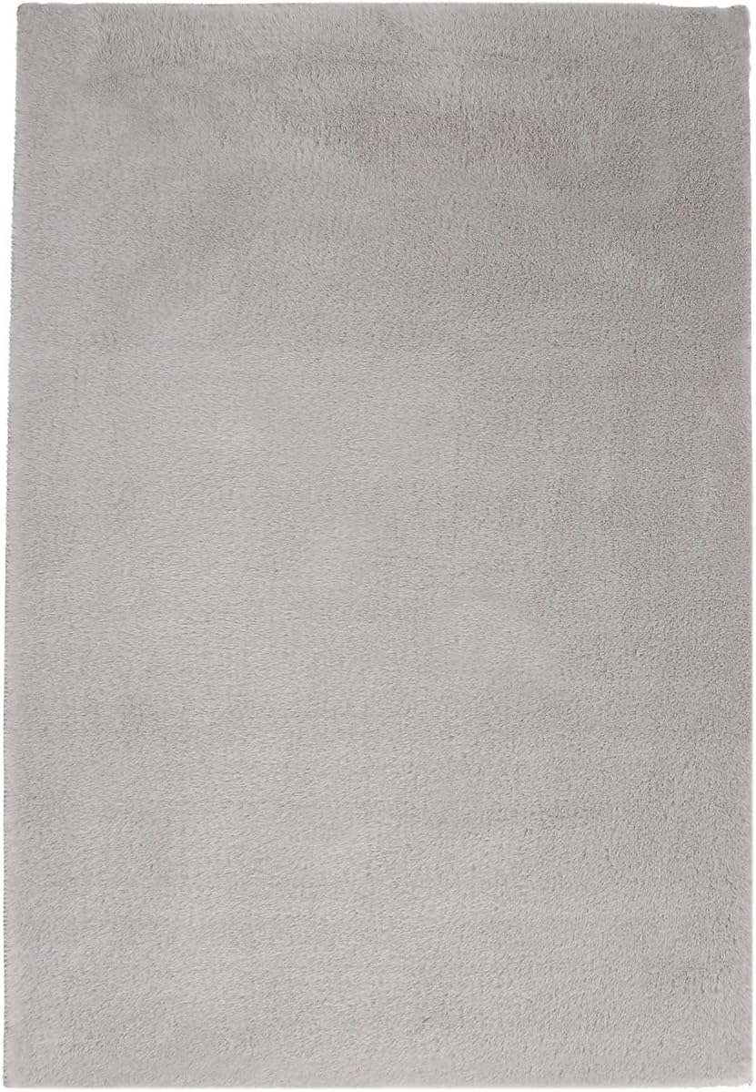 payé Badezimmerteppich Hochflor Bad - Grau - 40x60cm - kuschelig weich - waschbar - Badematte Wasser