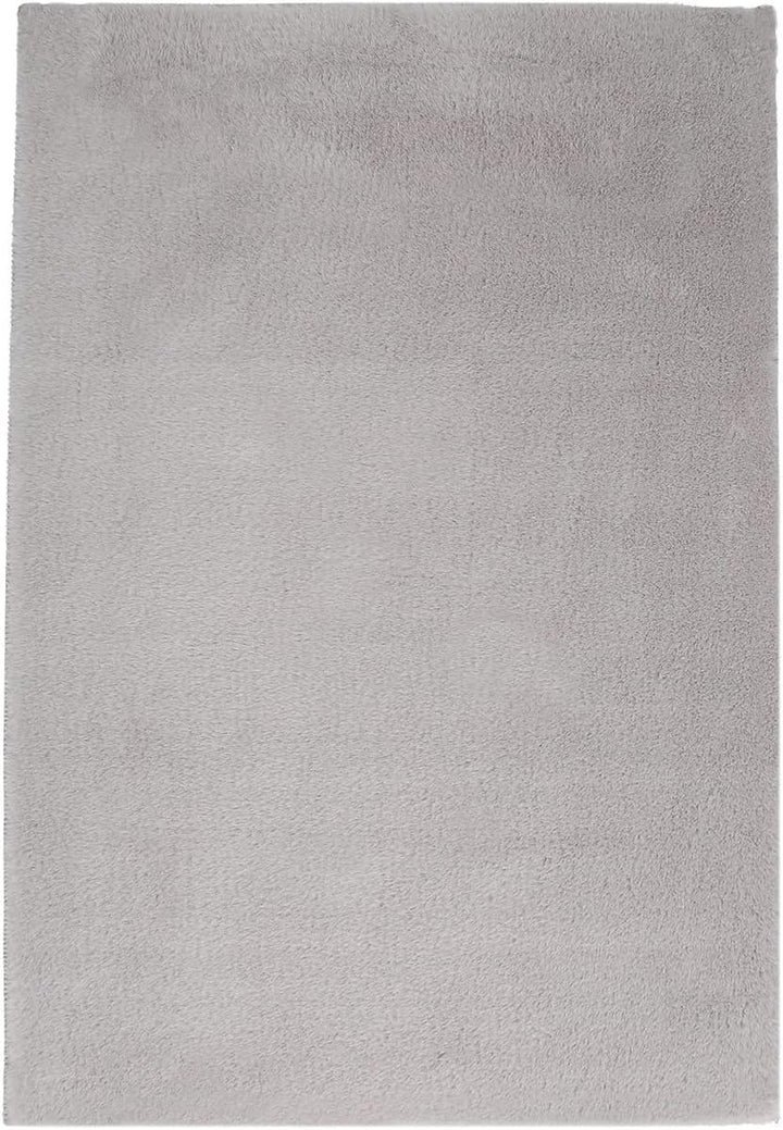 payé Badezimmerteppich Hochflor Bad - Grau - 40x60cm - kuschelig weich - waschbar - Badematte Wasser