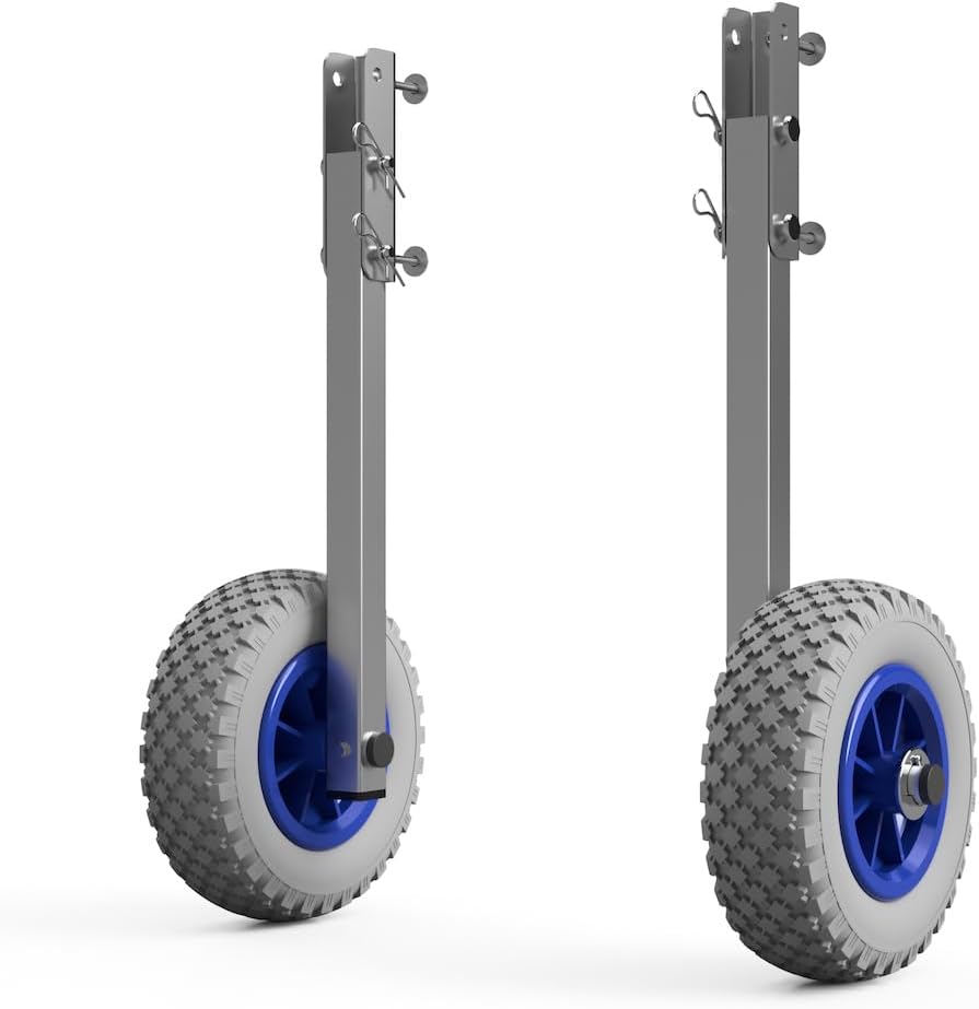 SUPROD Heckräder Slipräder Schlauchbooträder Transporträder klappbar Edelstahl ET200 grau/blau, grau