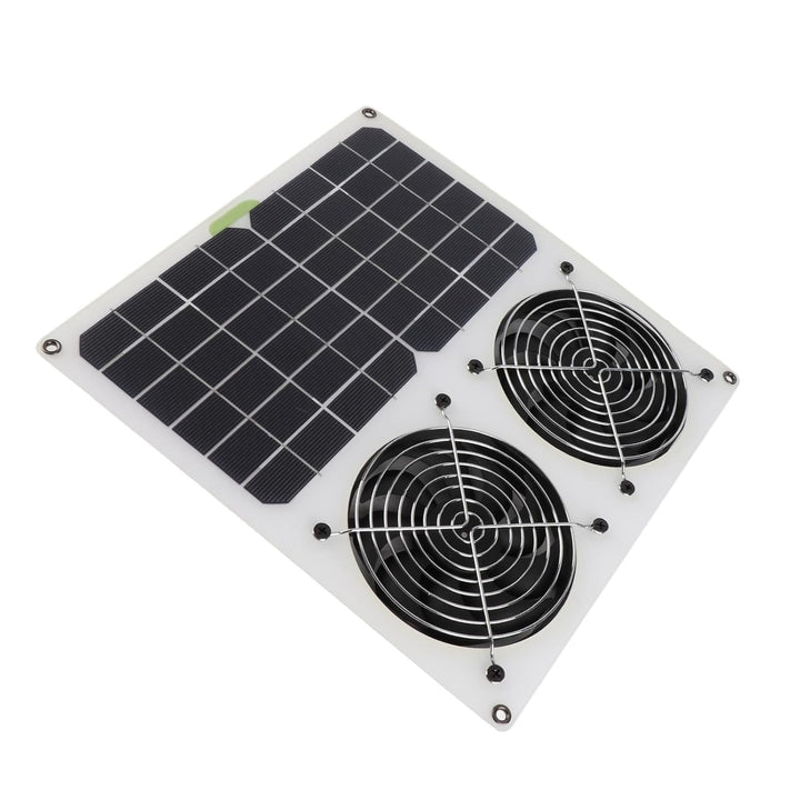 Solarlüfter 12 Zoll, Dual Lüfter 100W, Solar Abgasventilator für Hühnerstall Gewächshaus mit Monokri