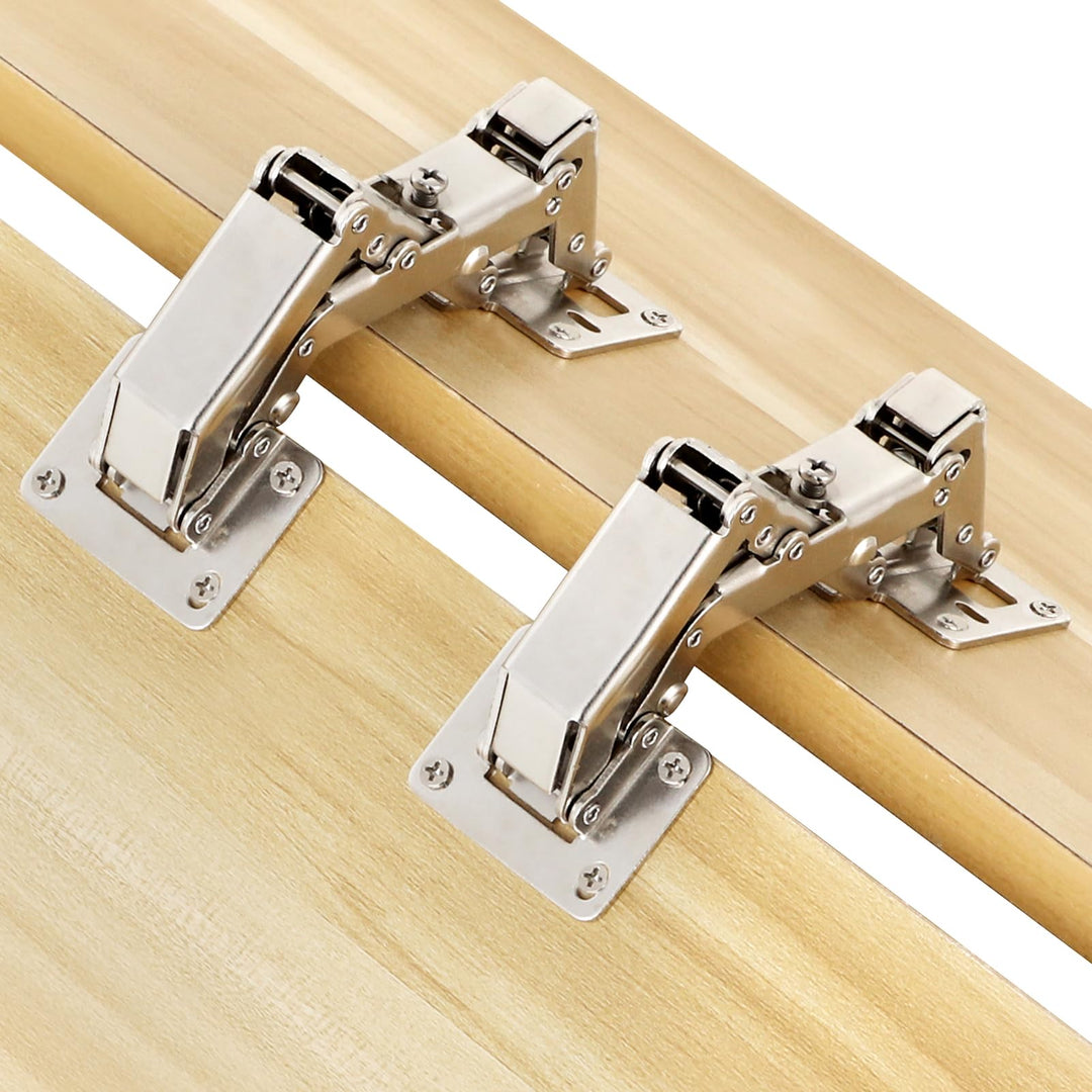 Schrankscharnier, 4 Pcs 175 Grad Türscharniere Rahmenlose Soft Close Scharniere mit Schrauben Verste