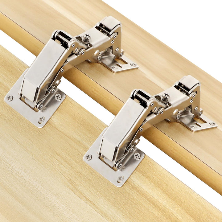 Schrankscharnier, 4 Pcs 175 Grad Türscharniere Rahmenlose Soft Close Scharniere mit Schrauben Verste