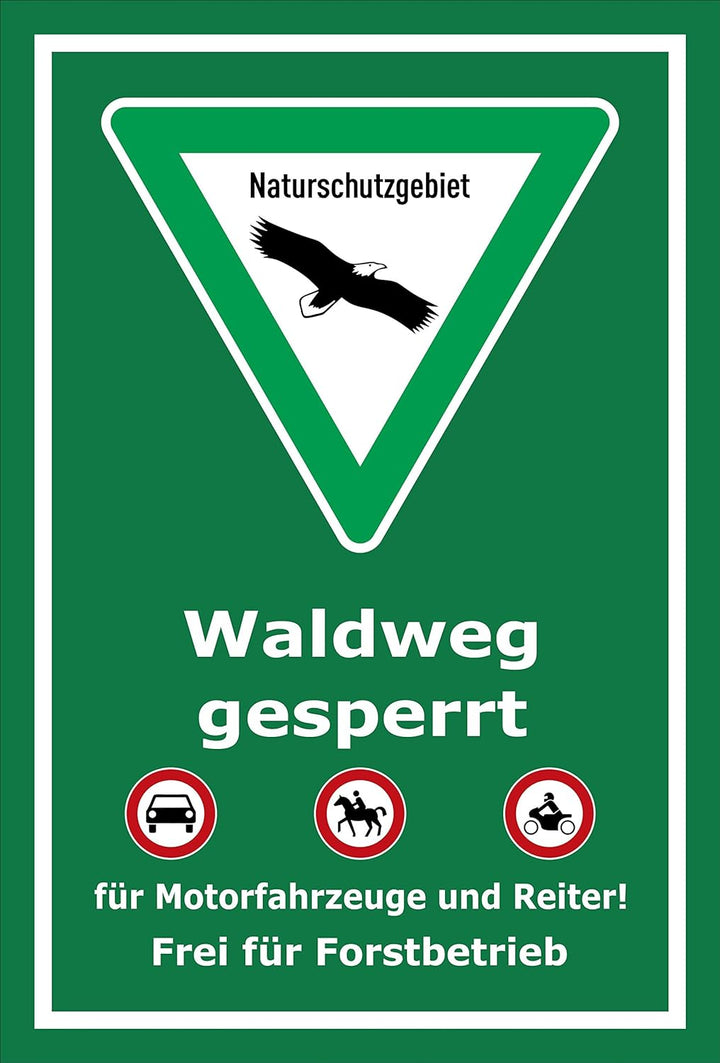 Melis Folienwerkstatt Schild Naturschutzgebiet Waldweg - 60x40cm - Bohrlöcher - 3mm Aluverbund – 20