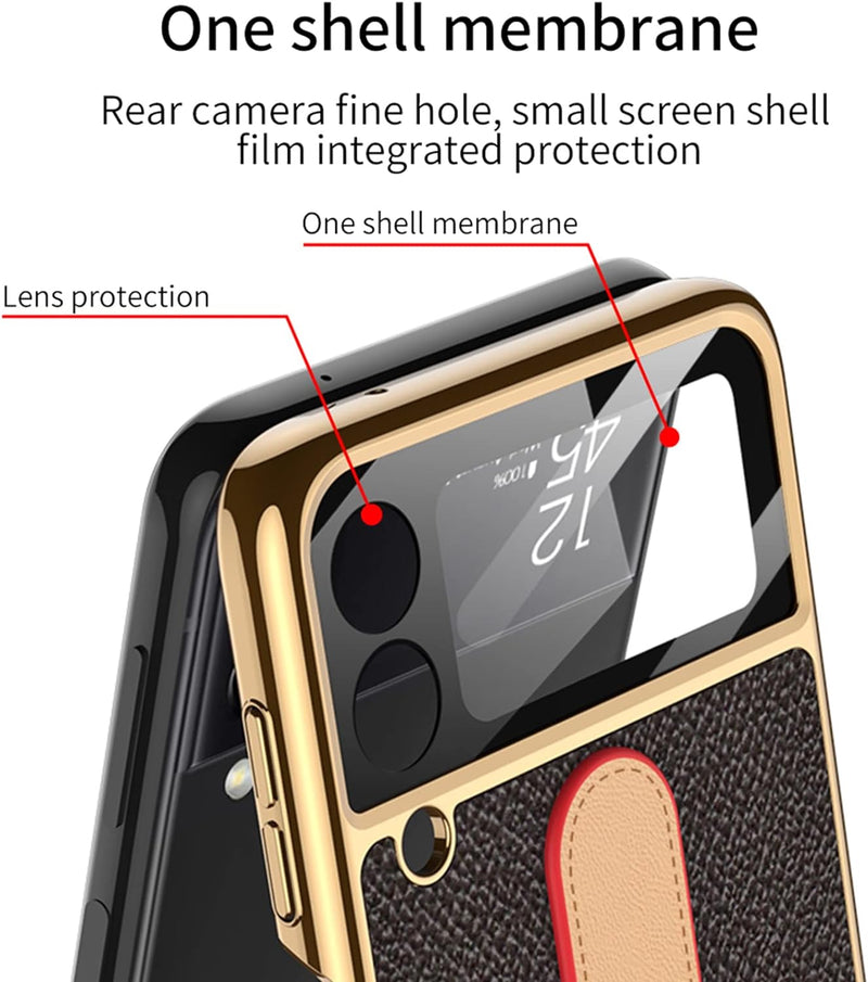 COQUE Hülle für Galaxy Z Flip 3 5G Hülle, Ultra Slim Shell Film Integrierte Hülle mit Schultergurt &