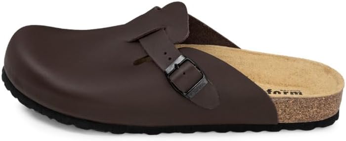 VITAFORM® Clogs für Damen und Herren| Extra-Breiter Hausschuh | Pantolette aus Vollrind-Leder | Arbe