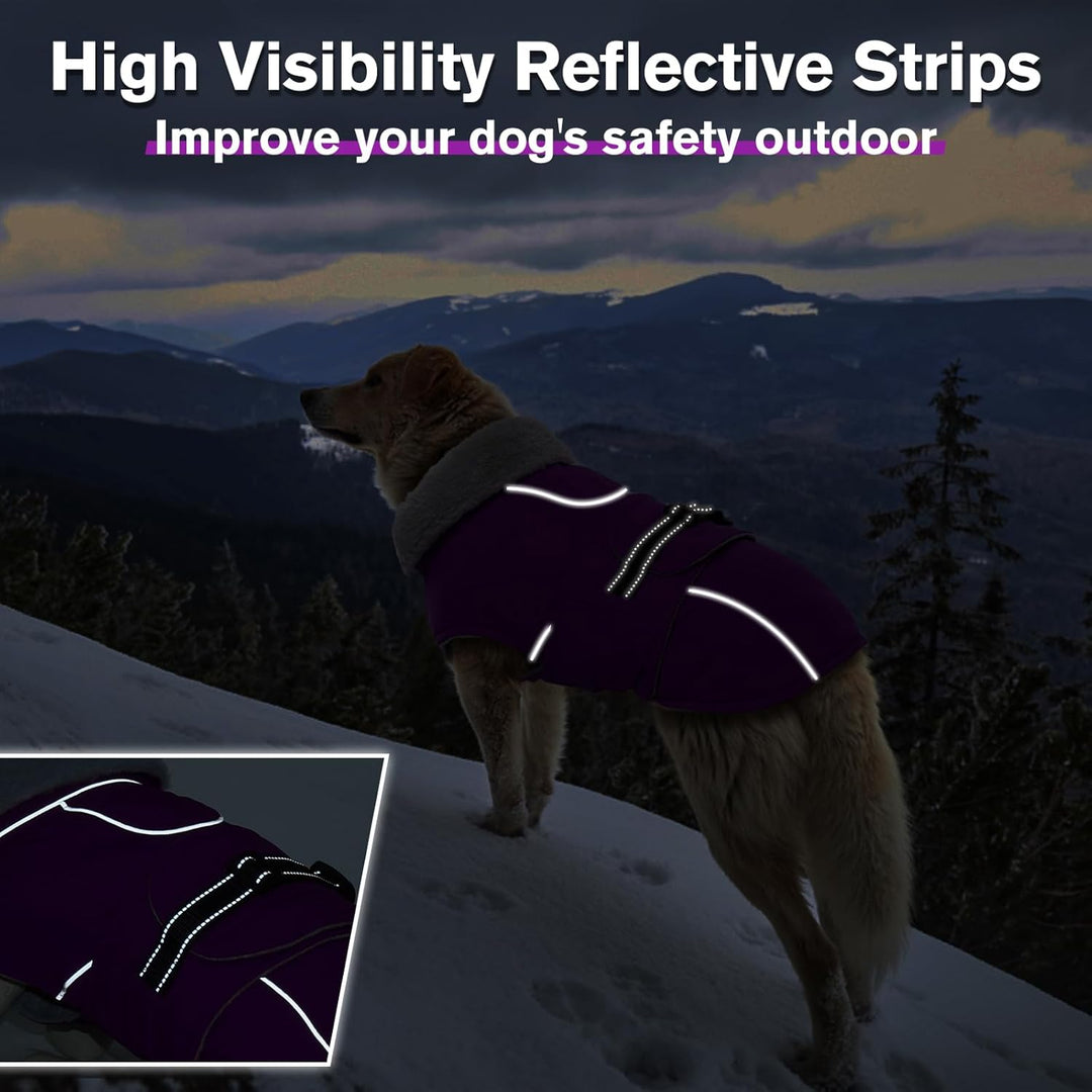 Lelepet Winter Hundemantel, Wasserdichter Wintermantel für Kleine Hunde, Warme Hundejacke mit Fleece
