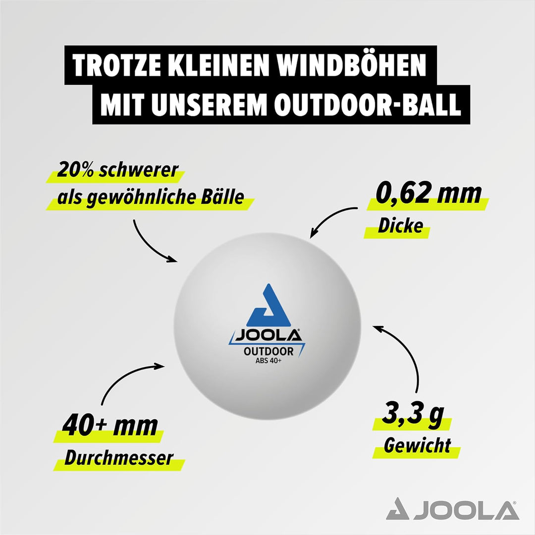 JOOLA Tischtennis Set Vivid Outdoor 2 Tischtennisschläger + 3 Tischtennisbälle + Tischtennishülle, L
