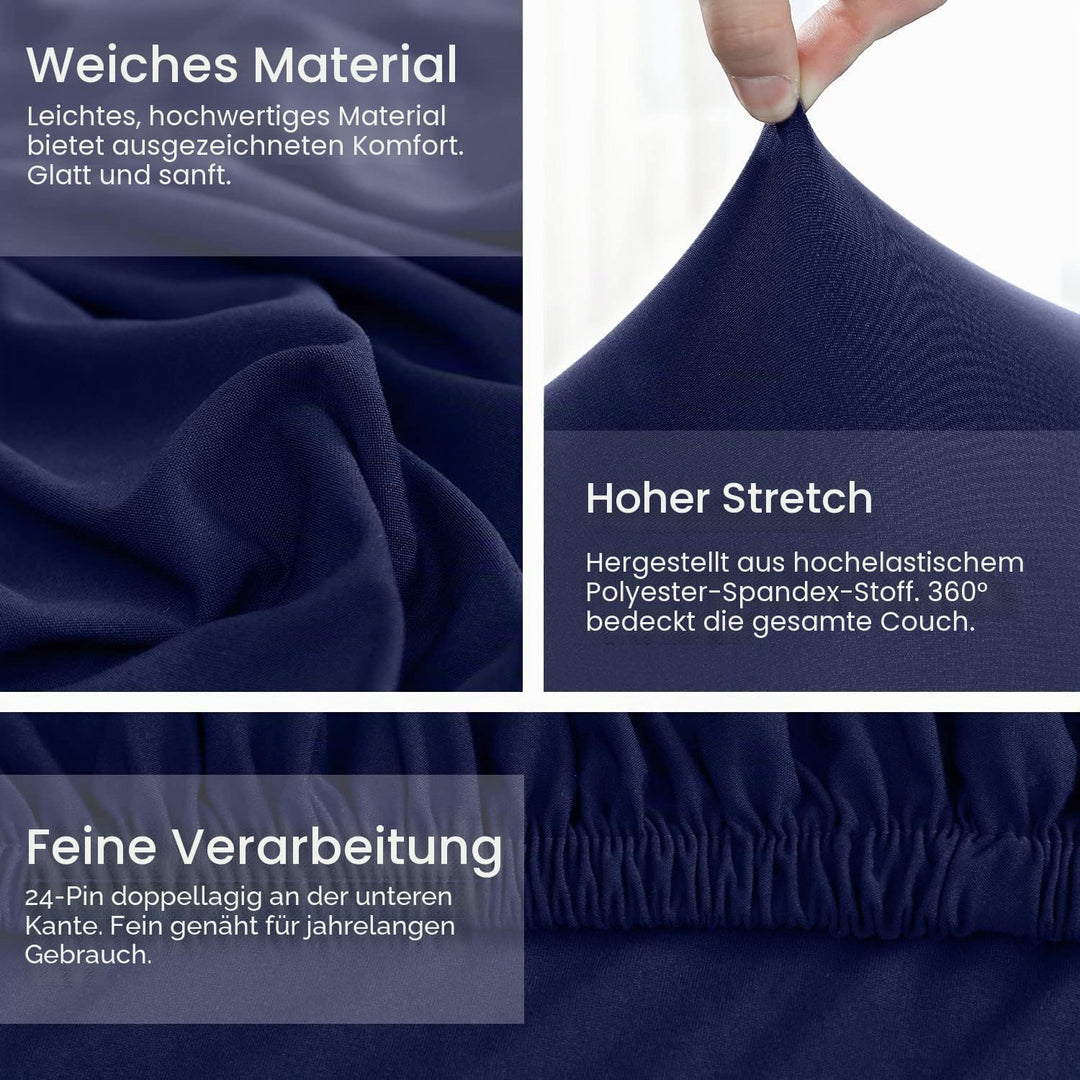 ShowyLive Sofa Überzug Couch Überzug 2er Set für Ecksofa L-Form Sofabezug 3 Sitzer+3 Sitzer, mit 2 S