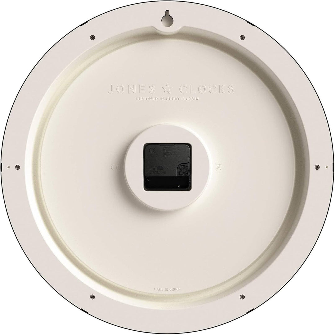 JONES CLOCKS® Supper Club Wanduhr | Grosse Klassische runde Uhr | 40cm | Helle Creme | Römische Ziff