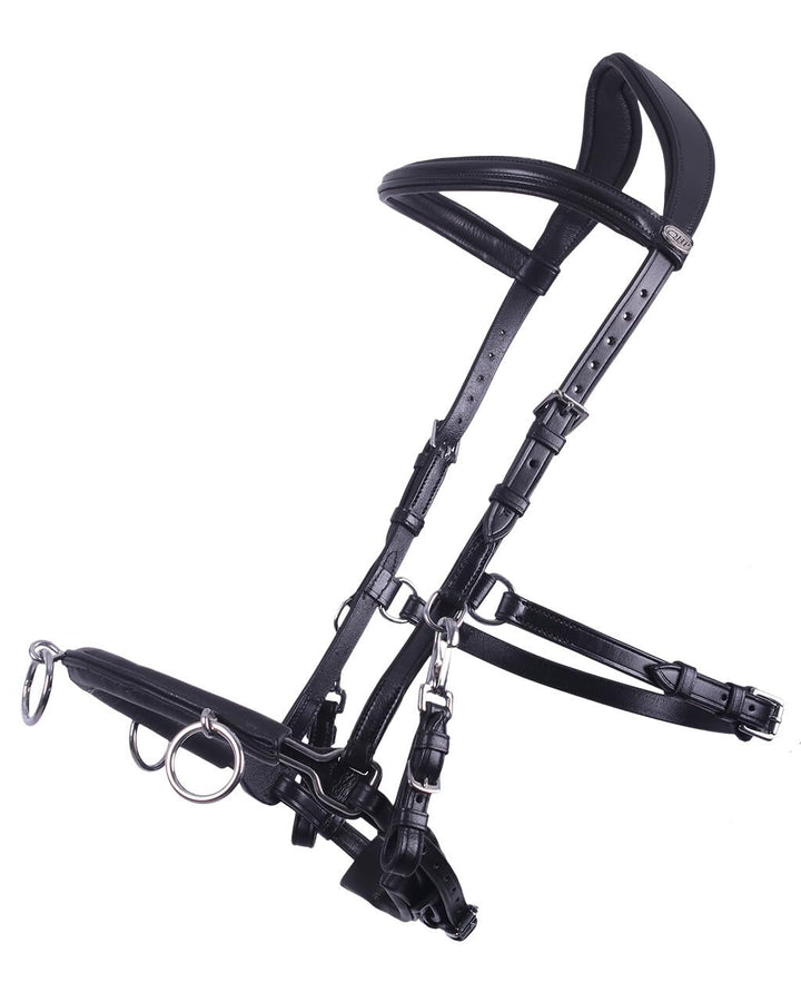 QHP Kappzaum Leder, Grösse:VB, Farbe QHP:schwarz VB schwarz, VB schwarz