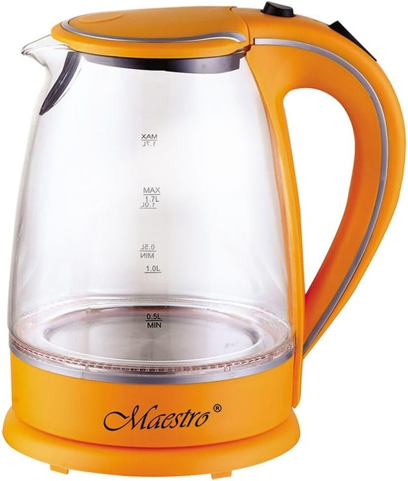 Feel Maestro Wasserkocher MR-064 Orange Transparent Glas 2000 W 1,7 l