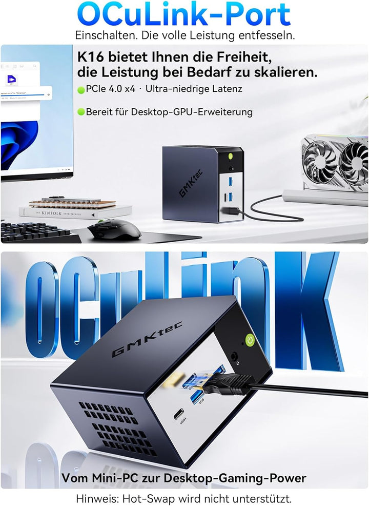 GMKtec Mini PC Gaming Ryzen 7 7735HS(8K/16T Bis zu 4.75GHz, Beats 6800) Micro PC mit 32GB DDR5 6400,