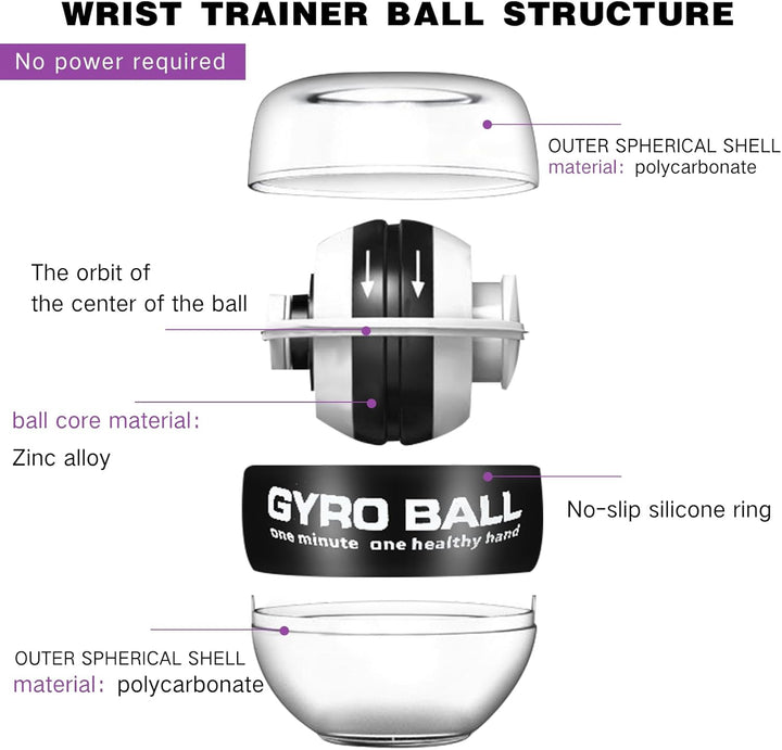 Glimin 4 Stück Handgelenk-Stärkung Auto Start Handgelenk Trainer Ball Hand Gyro Ball Selbststartend