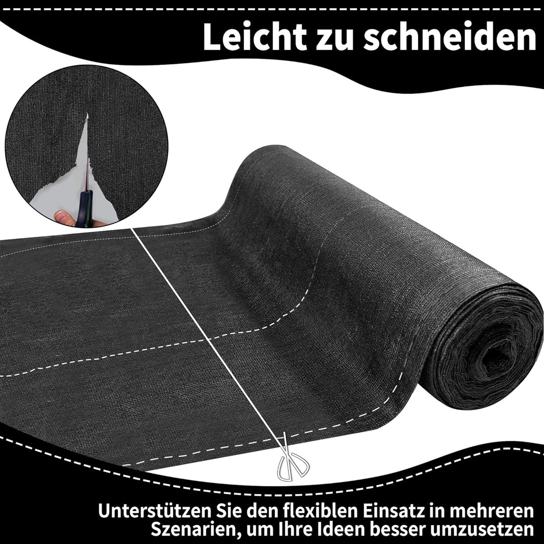XMTECH Zaunblende Sichtschutznetz 1,2x10m Anthrazit Windschutz Gartenzaun | Robustes HDPE Material,