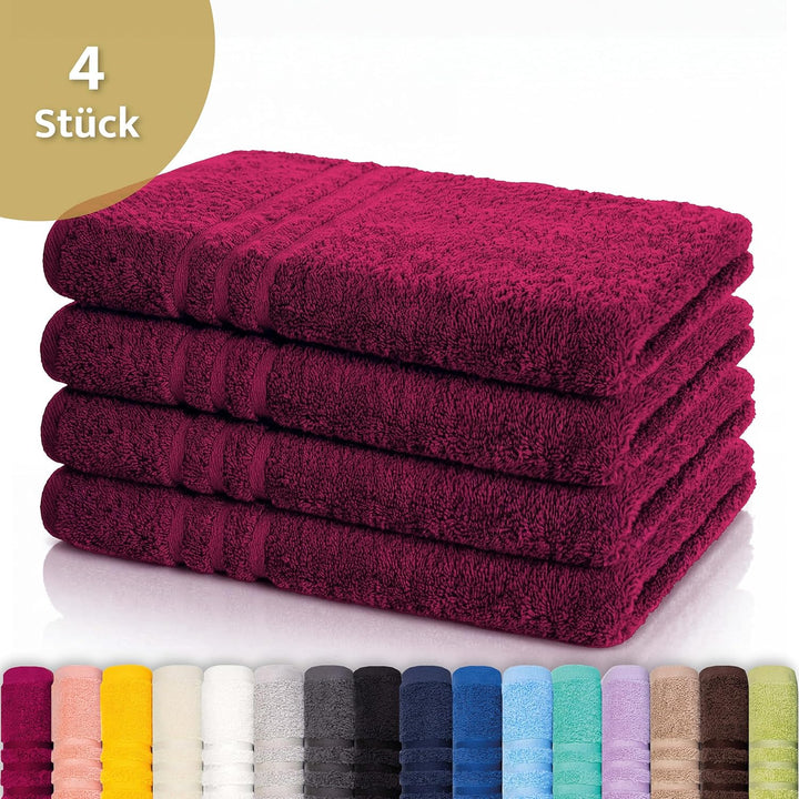 Lavea® 4er Set Handtuch 50x100 cm – Saugstarke und Weiche Handtücher aus 100% Baumwolle, Frottierser