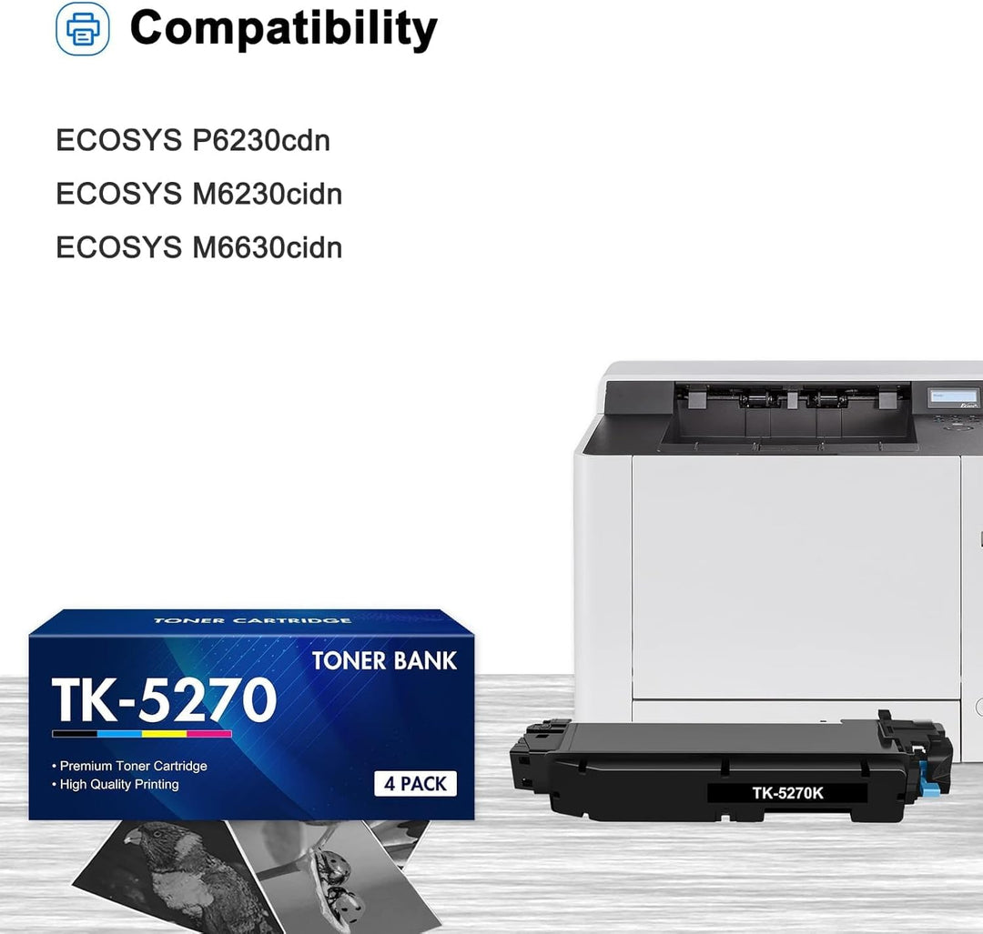 Toner Bank Kompatibel Tonerkartusche als Ersatz für Kyocera TK-5270 TK-5270K TK5270 ECOSYS P6230cdn