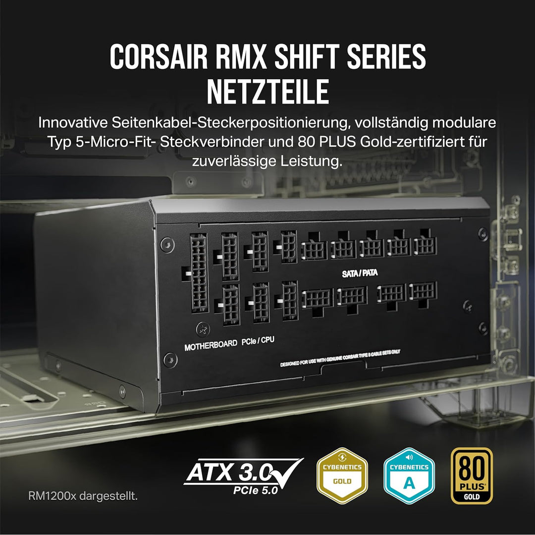 Corsair RM850x Shift Vollmodulares ATX-Netzteil - Modulare Seitenschnittstelle - ATX 3.0- & PCIe 5.0