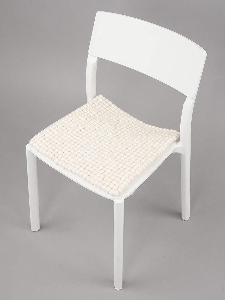 myfelt Filzkugel Sitzauflage Stuhlauflage - Linéa - 36x36 cm, weiss, Weiss