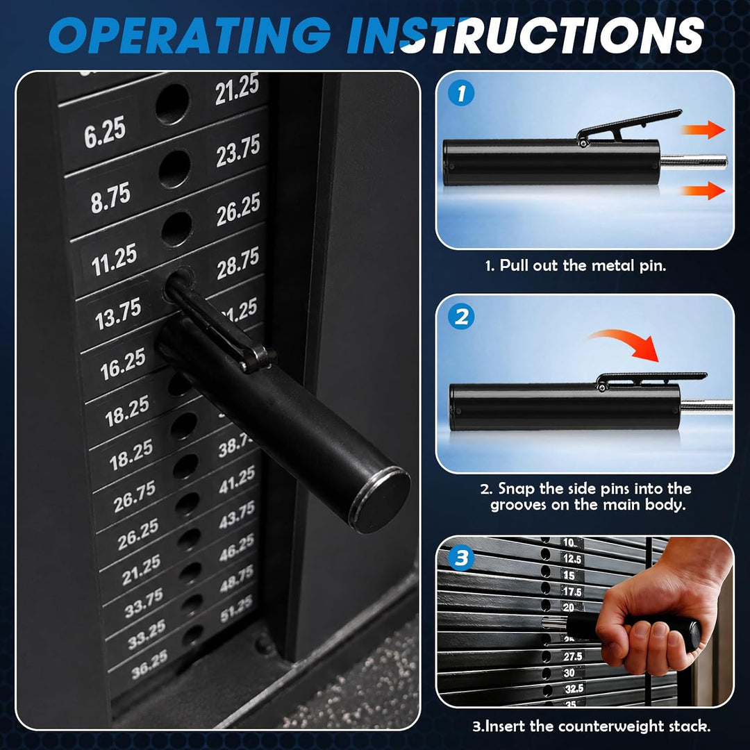 BINYI Gym Pin für Zusatzgewicht Gympin 2 Stück Loading Pin Srop Set Pins Gewichtsstapel Stift Tragba