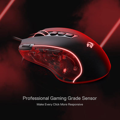 Redragon M612 Predator RGB Gaming Maus, 8000 DPI kabelgebundene optische Gamer-Maus mit 11 programmi