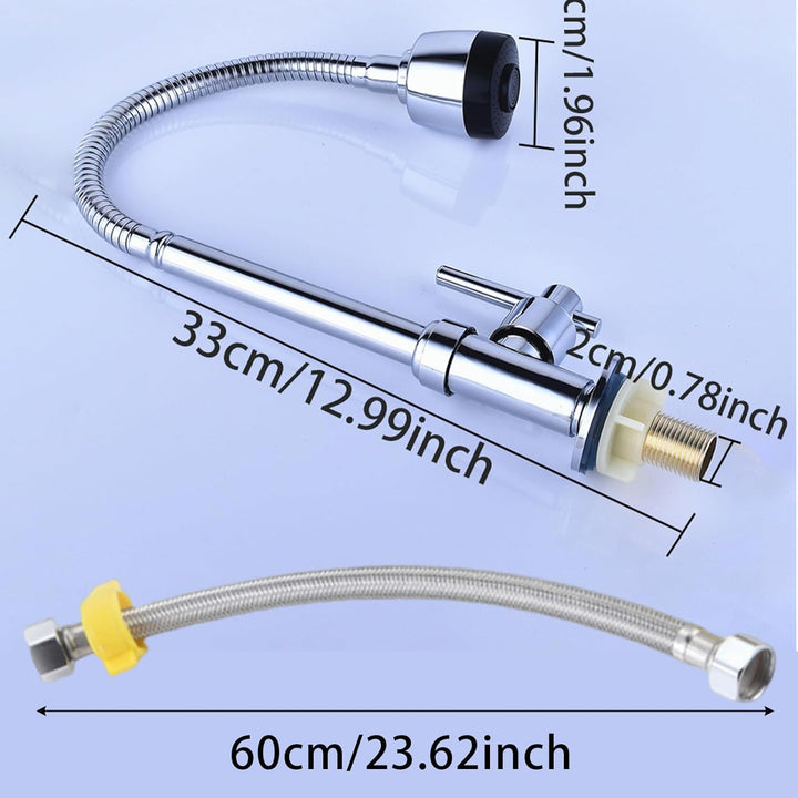 Wasserhahn Küche, Wasserhahn Kaltwasser mit 60cm Anschlussschlauch, Waschbecken Armaturen, Küche Spü