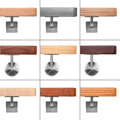 Handlauf Holzhandlauf VKT 42 x 42 mm Wandhandlauf Buche gebeitzt auf Wenge Halter eckig 190 cm 2 Hal