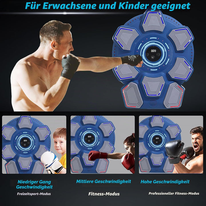 Music Boxing Machine für Erwachsene, Wandmontierte LED Licht Bluetooth Musikboxing Maschine Blau-8 S