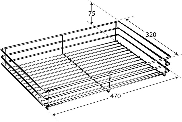 SO-TECH® Comfort Einhängekorb 90° 320 x 470 x 75 mm Breite: 320 mm, Breite: 320 mm