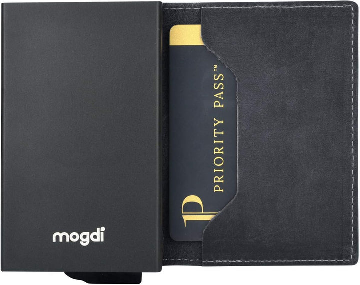 mogdi Nano Black Premium Herren Portmonee RFID Schutz Kartenetui Business Geldbörse feinstes A++ Ech