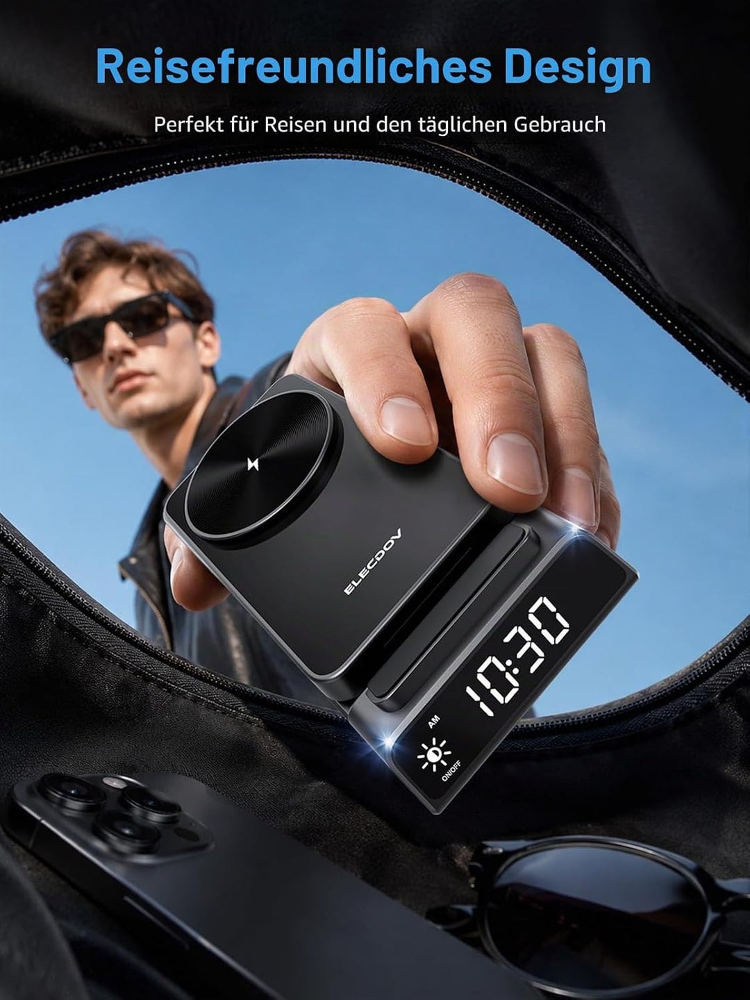 3-in-1 Wireless Ladestation für Apple, Faltbare Magnetische Ladestation für iPhone 17e/17 Pro Max/16