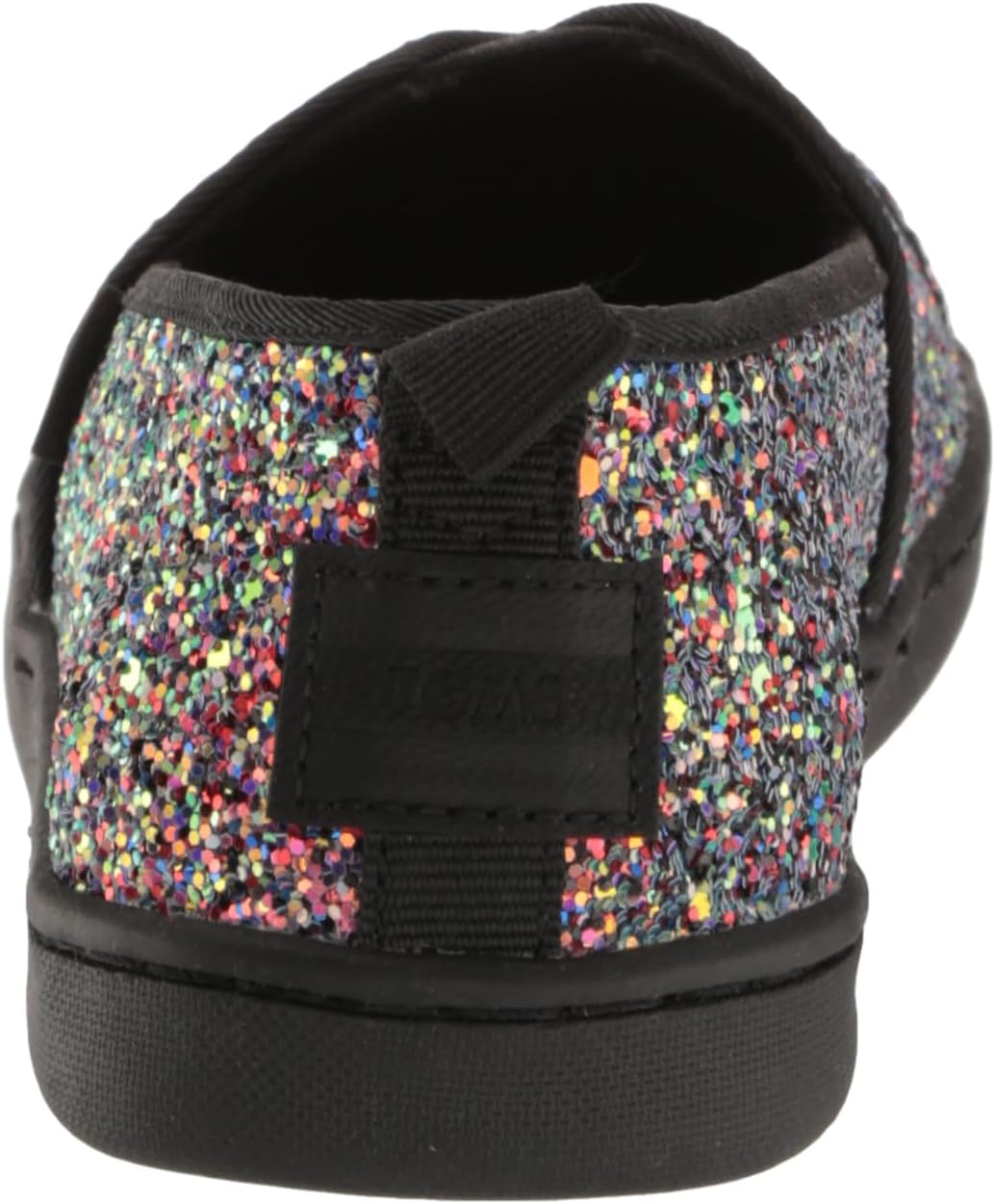 TOMS Mädchen Classic Alpargata Flacher Slipper 38 EU Schwarzer Grober Glitzer, 38 EU Schwarzer Grobe