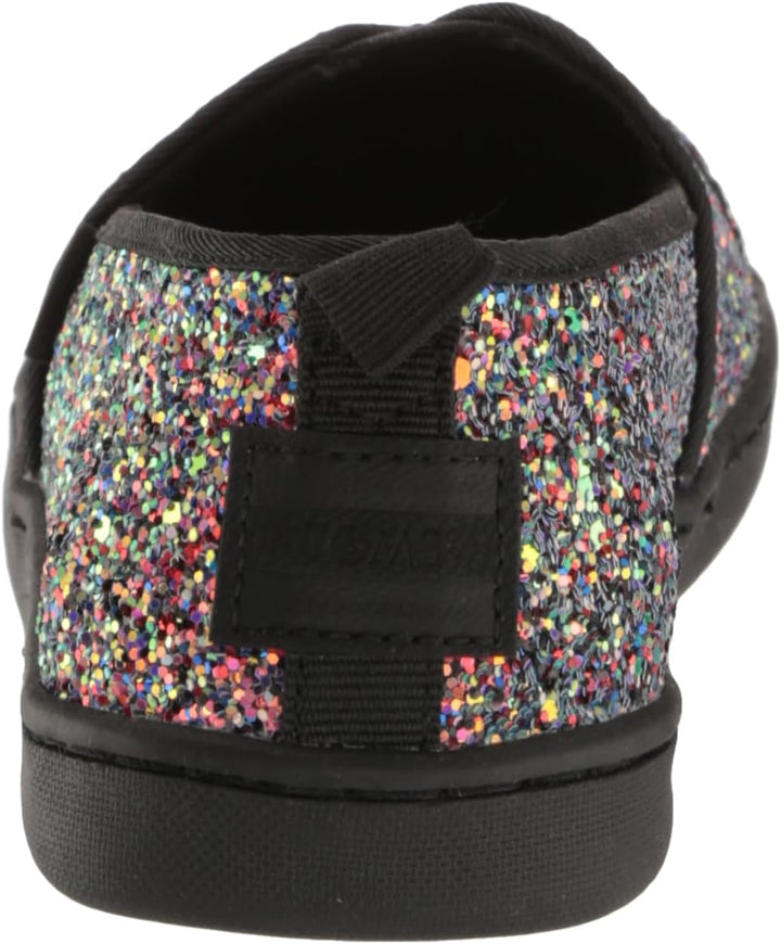 TOMS Mädchen Classic Alpargata Flacher Slipper 38 EU Schwarzer Grober Glitzer, 38 EU Schwarzer Grobe