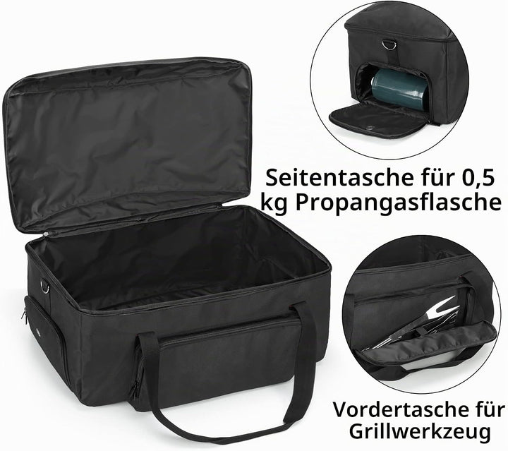 SAMDEW Aussenbereich Grill Abdeckung Kompatibel mit Weber Q1400 Elektrogrill, Tragbare Grill Aufbewa