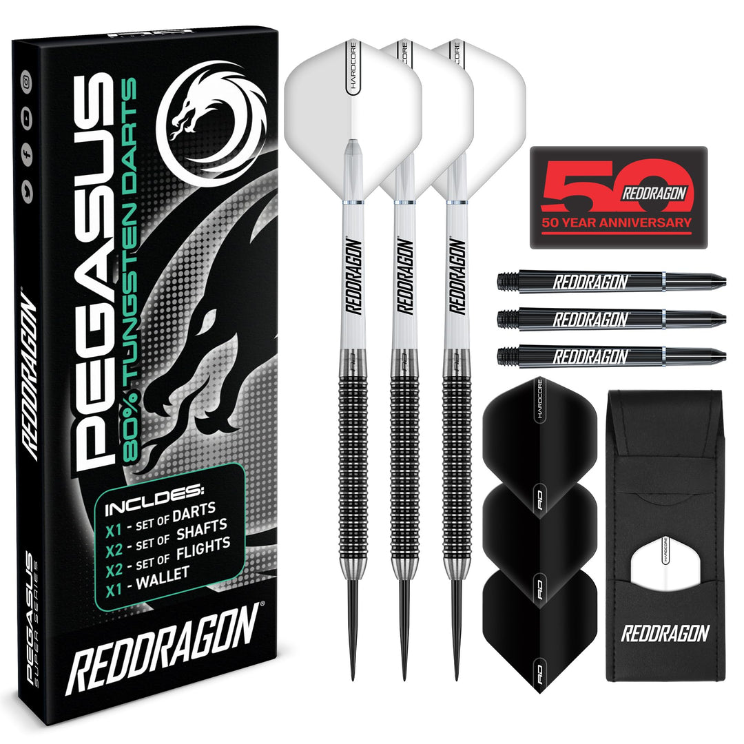 RED DRAGON Darts - Pegasus Profi 80% Tungsten Darts Set | Erhältlich mit Dartpfeile Metallspitze 21g