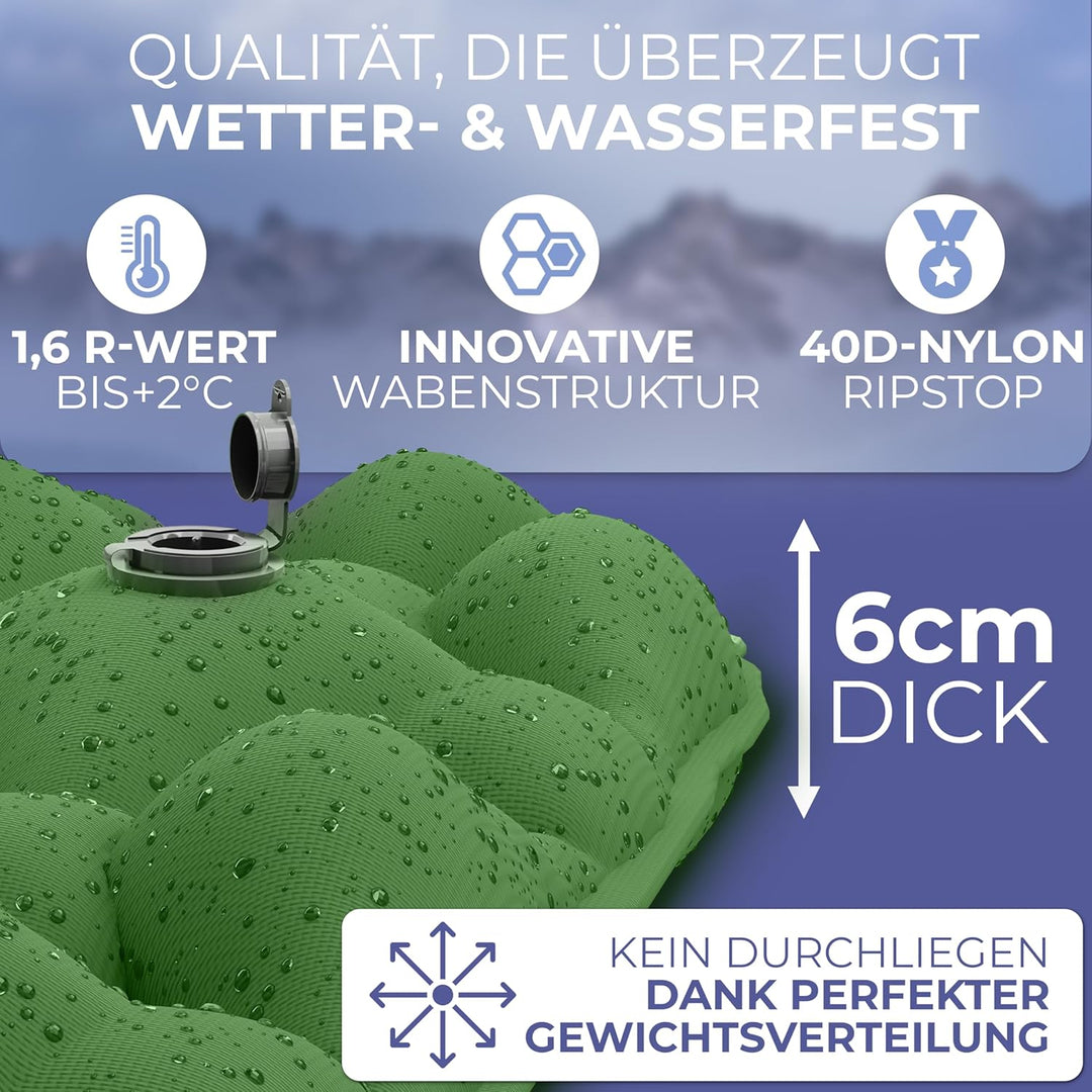 Isomatte Outdoor [Kleines Packmass & Ultraleicht] Luftmatratze perfekt für Camping, Wandern, Backpac