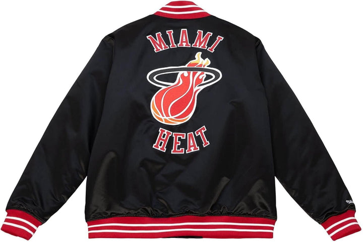 Mitchell & Ness NBA Heavyweight Satin Jacket M Miami Heat, Schwarz, M Miami Heat, Schwarz