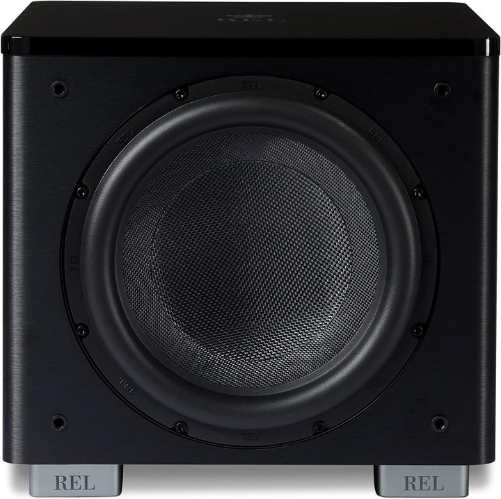 REL Acoustics HT/1205 MKII Subwoofer, kompatibel mit HT-Air Wireless, Composite Schwarz Granulat Lin