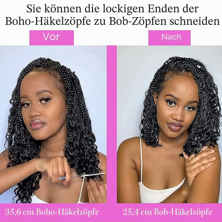 WoWCFyyds Häkelnadeln, 35,6 cm, 35,6 cm, Goddess Box, Zöpfe, Häkeln, lockiges Haar, 3 x synthetische